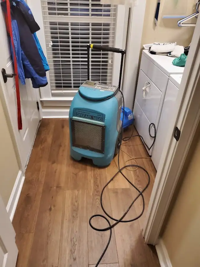 Commercial dehumidifier deployed for Flood Damage Cleanup in Harrah